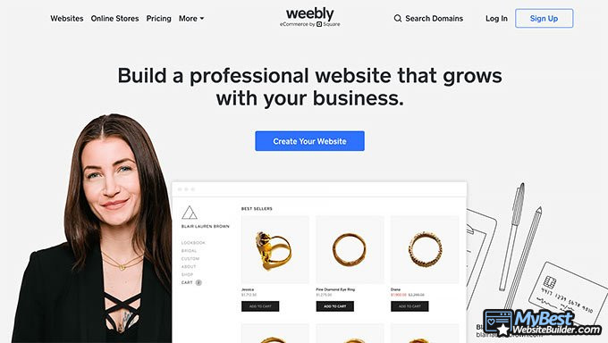 Weebly review: homepage
