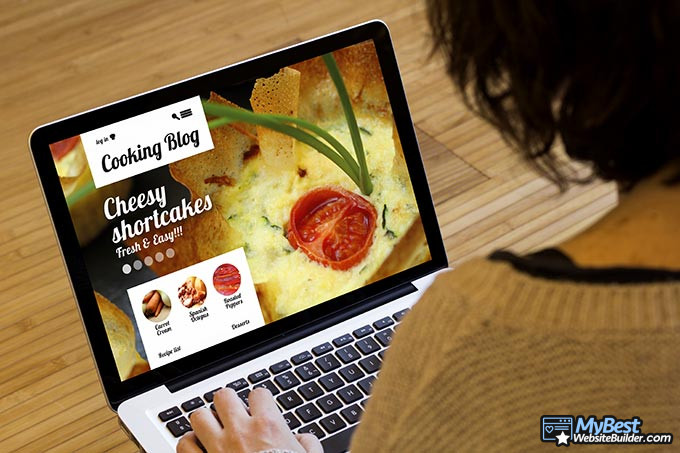 Food websites: a woman looking at food websites. Food websites: a woman looking at food websites.